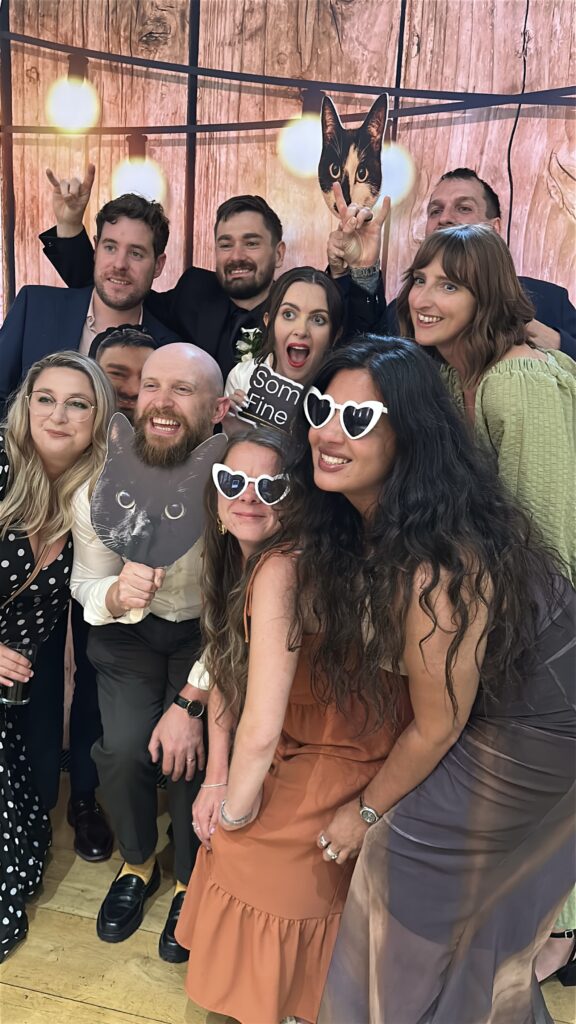 guests posing photobooth