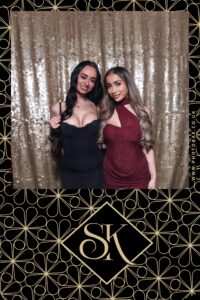 Ladies posing vintage booth