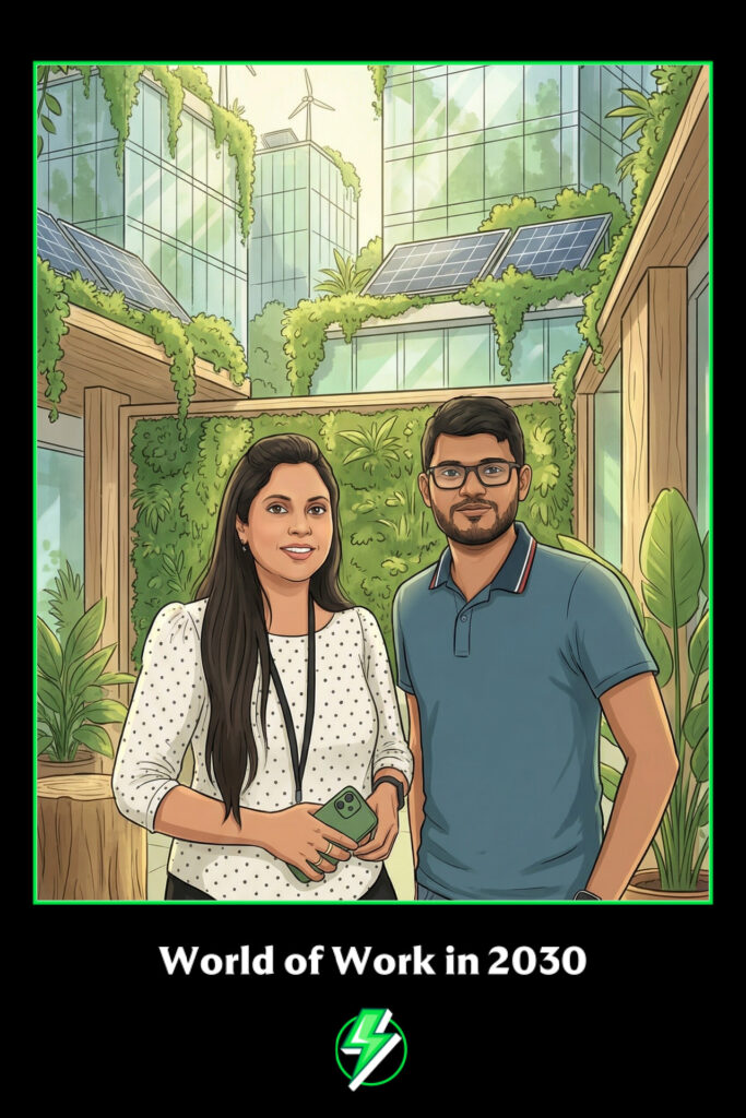 AI Booth Guests in green world