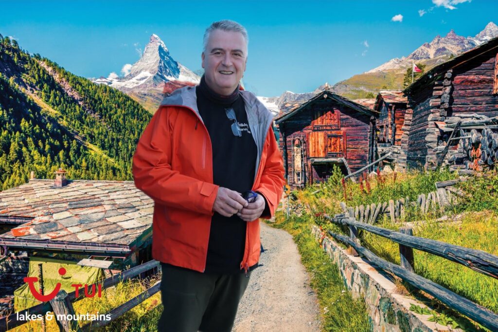 scenic switzerland, man posing