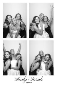 Friends posing with bride