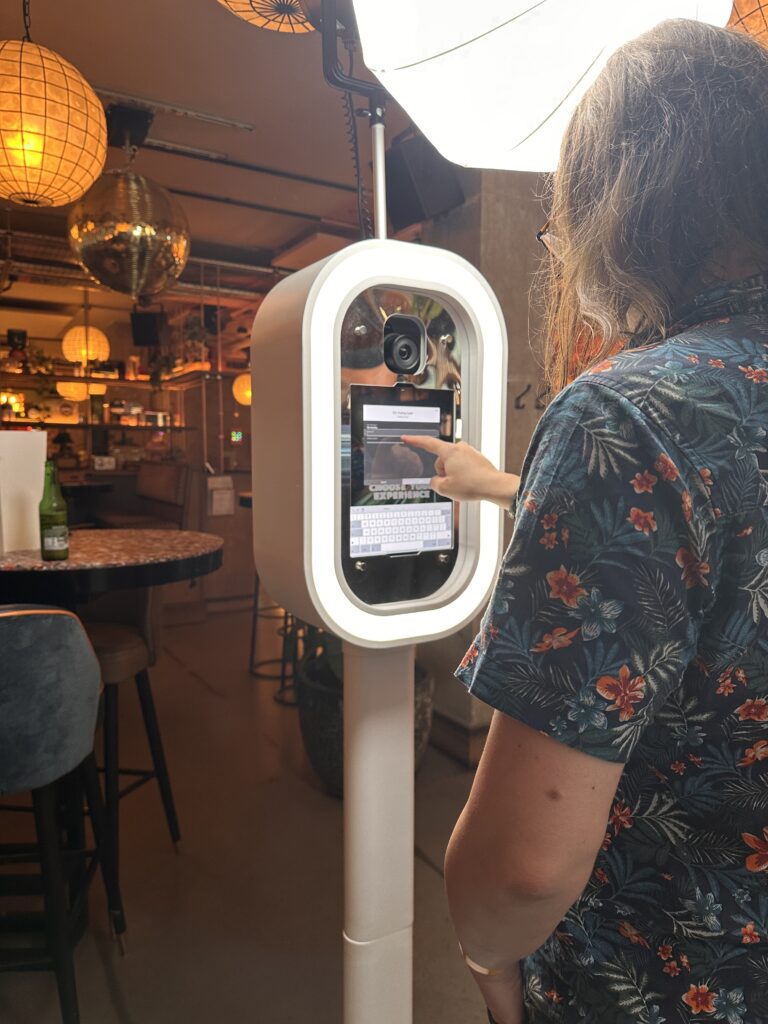 Guests using photobooth
