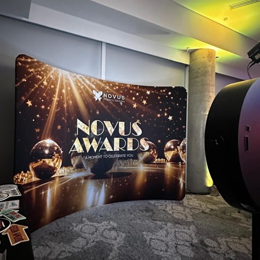 Corporate Branded Curved backdrop The lowry Hotel